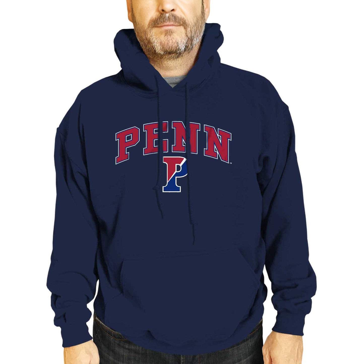 Penn Quakers Campus Colors Adult Arch & Logo Soft Style Gameday Hooded Sweatshirt - Navy