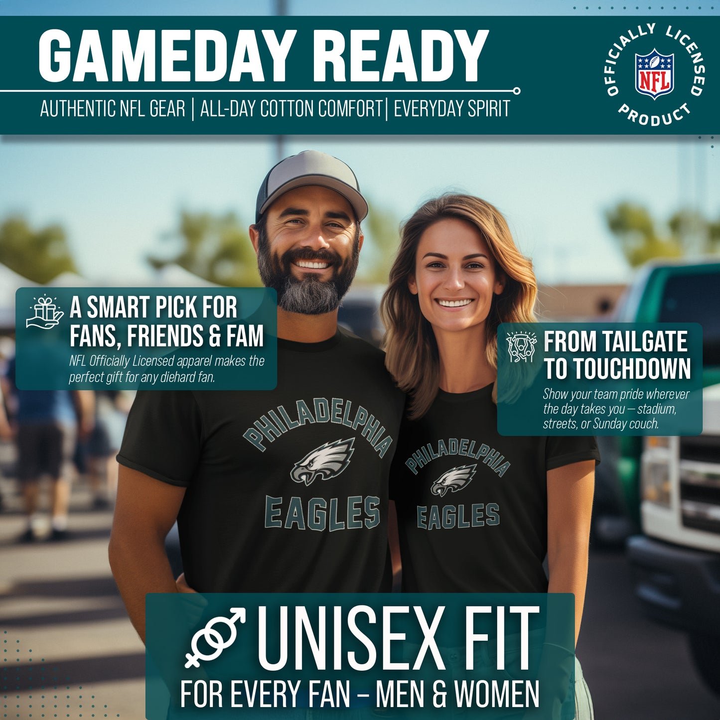 Philadelphia Eagles NFL Adult Gameday T-Shirt - Black