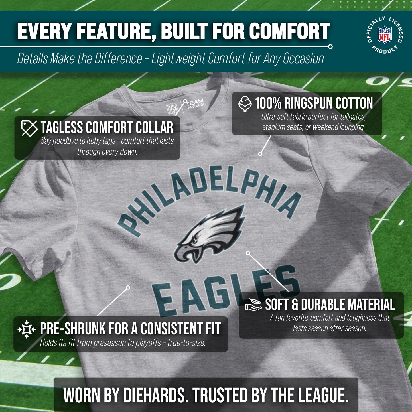 Philadelphia Eagles NFL Adult Gameday T-Shirt - Gray