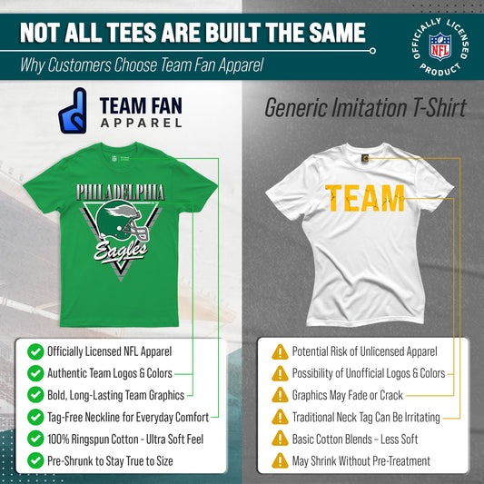 Philadelphia Eagles NFL Adult Retro Triangle Unisex T-Shirt - Kelly Green