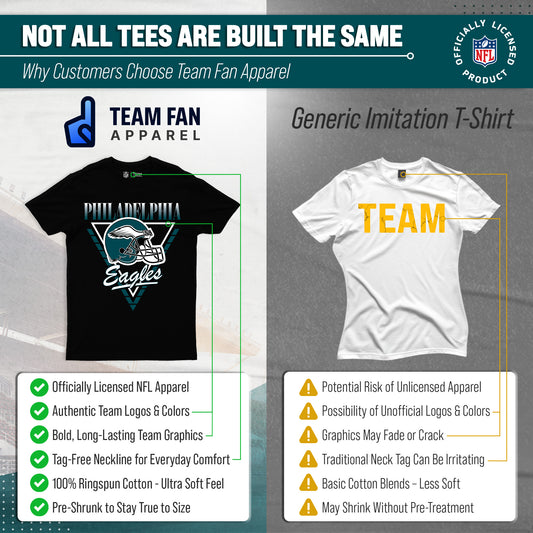 Philadelphia Eagles NFL Adult Retro Triangle Unisex T-Shirt - Black