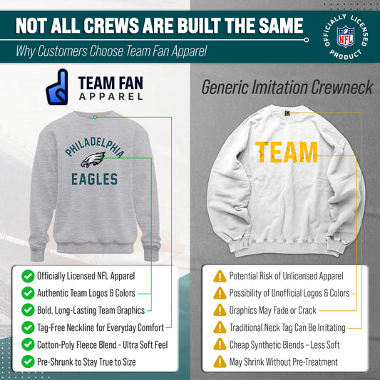 Philadelphia Eagles NFL Adult Gameday Football Crewneck Sweatshirt - Gray