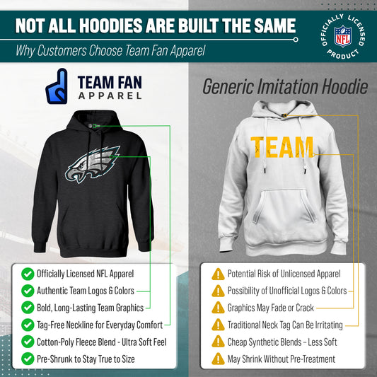 Philadelphia Eagles NFL Adult Unisex Modern Throwback Ultra Soft Fleece Hooded Sweatshirt - Black Heather