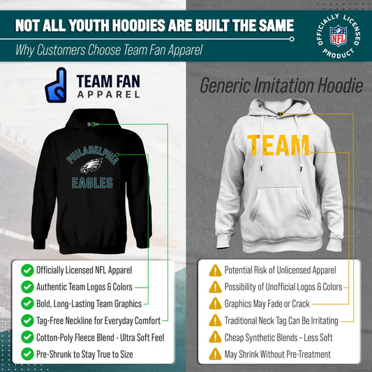 Philadelphia Eagles NFL Youth Gameday Hooded Sweatshirt - Black