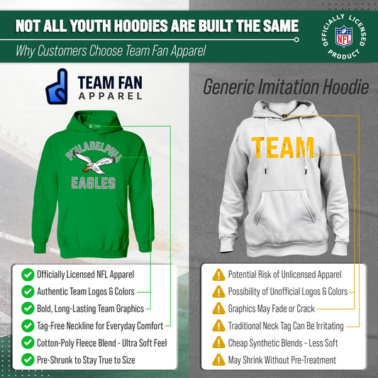 Philadelphia Eagles NFL Youth Gameday Hooded Sweatshirt - Kelly Green