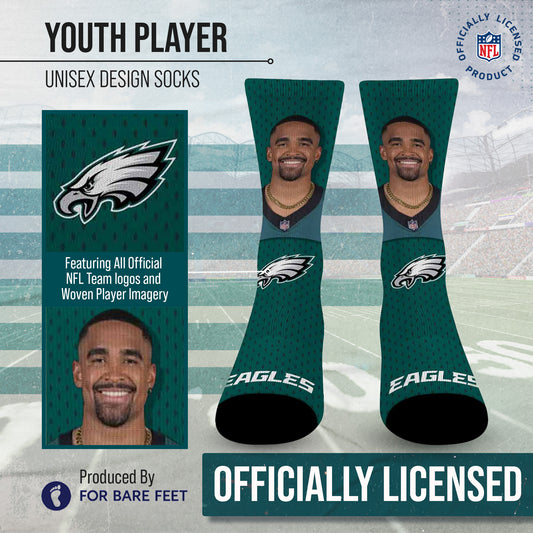 Philadelphia Eagles NFL Youth Roster Player Crew Socks - Green #26