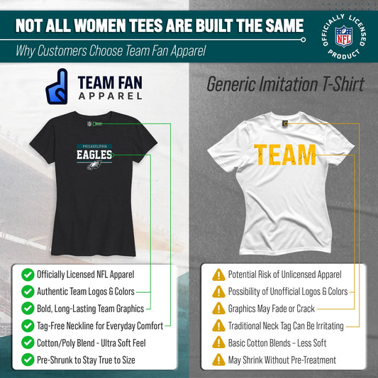 Philadelphia Eagles NFL Women's Team Block Charcoal Tagless T-Shirt - Charcoal