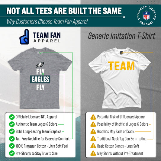 Philadelphia Eagles NFL Adult Team Slogan Unisex T-Shirt - Sport Gray