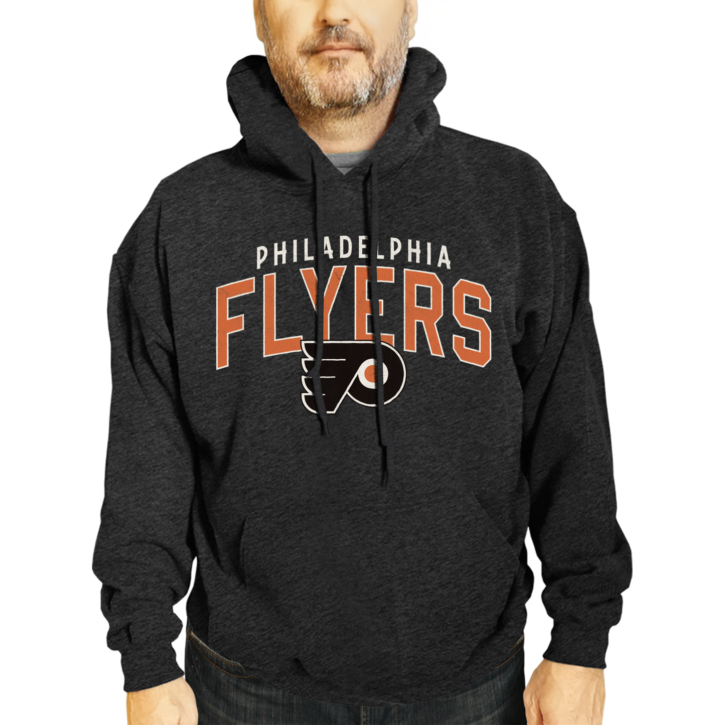 Philadelphia Flyers NHL Adult Unisex Powerplay Hooded Sweatshirt - Black Heather