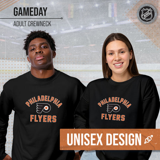 Philadelphia Flyers Adult NHL Gameday Crewneck Sweatshirt - Black