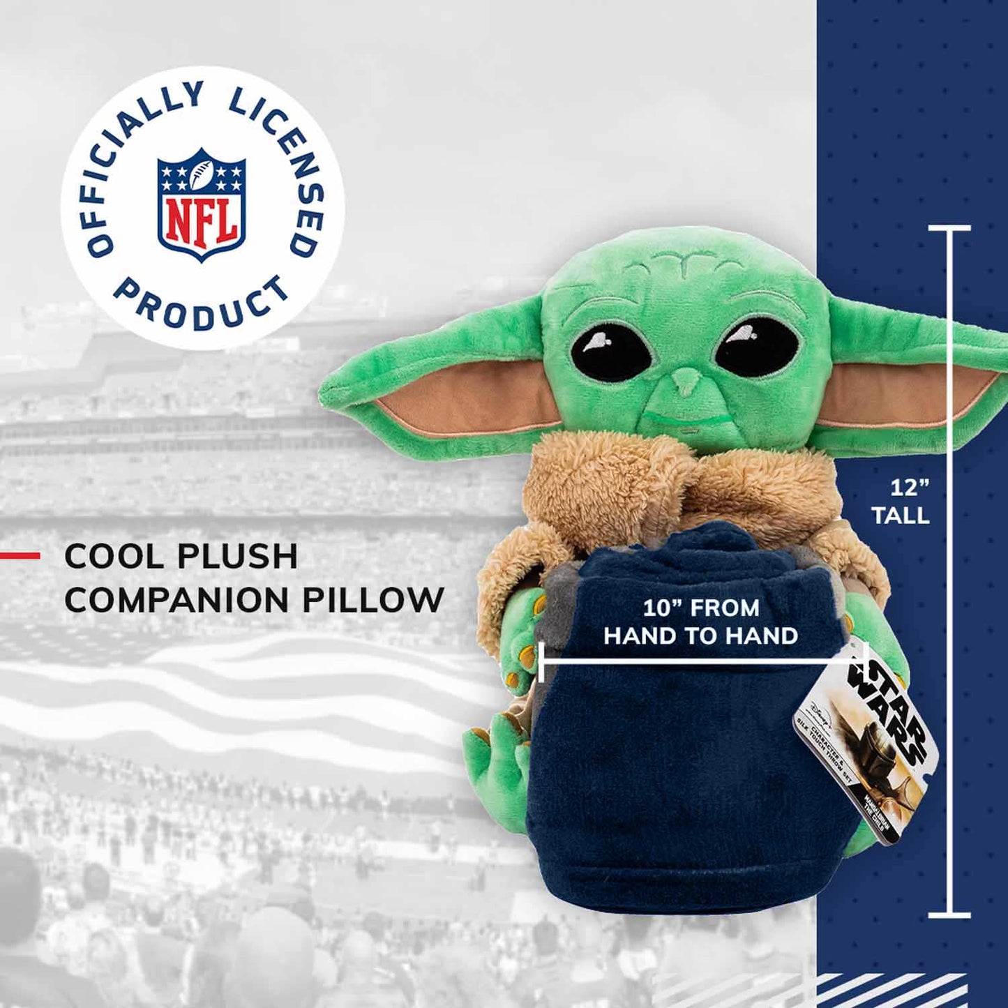 Dallas Cowboys NFL x Star Wars Pillow & Blanket Set 40" x 50" featuring The Child - Navy