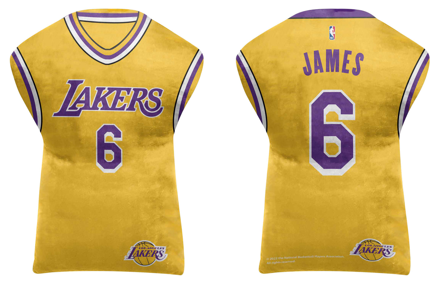 Los Angeles Lakers NBA Travel Lebron James Jersey Cloud Pillow Bedding Accessories - Gold