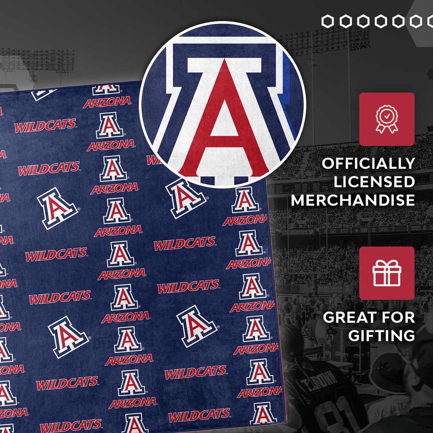 Arizona Wildcats NCAA Double Sided Blanket - Navy