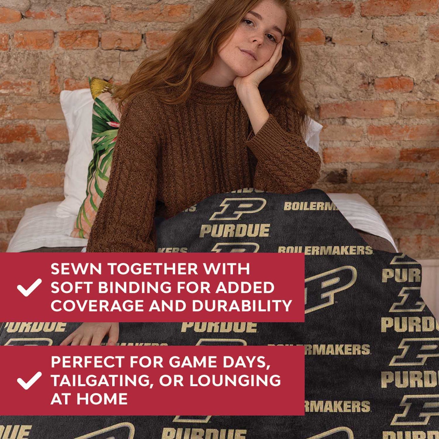 Purdue Boilermakers NCAA Double Sided Blanket - Black