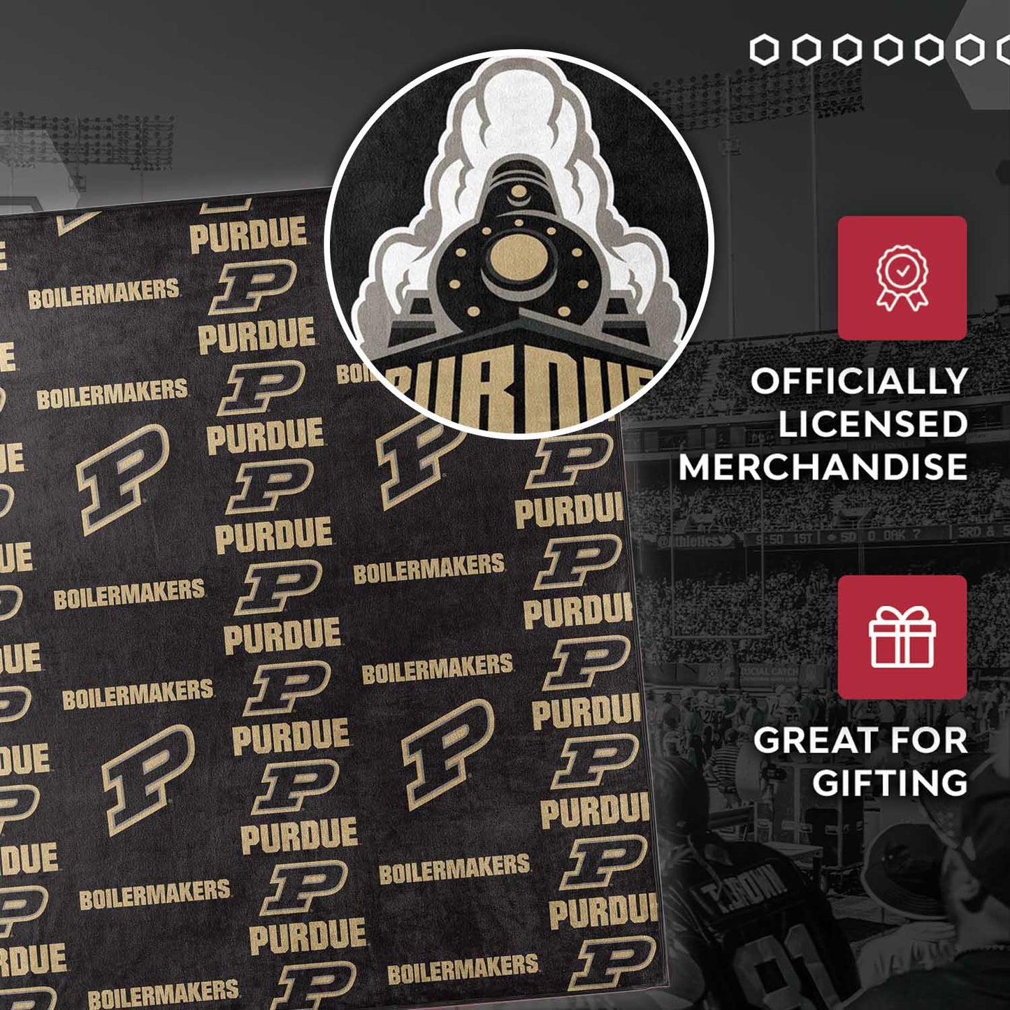 Purdue Boilermakers NCAA Double Sided Blanket - Black