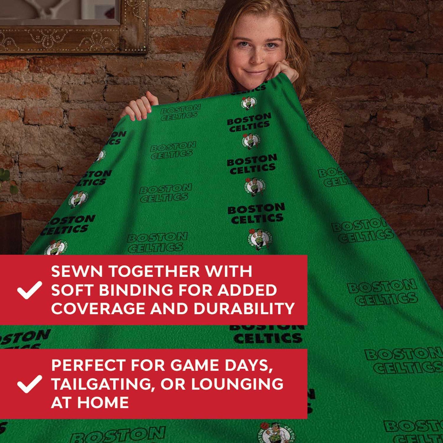 Boston Celtics NBA Double Sided Blanket - Green