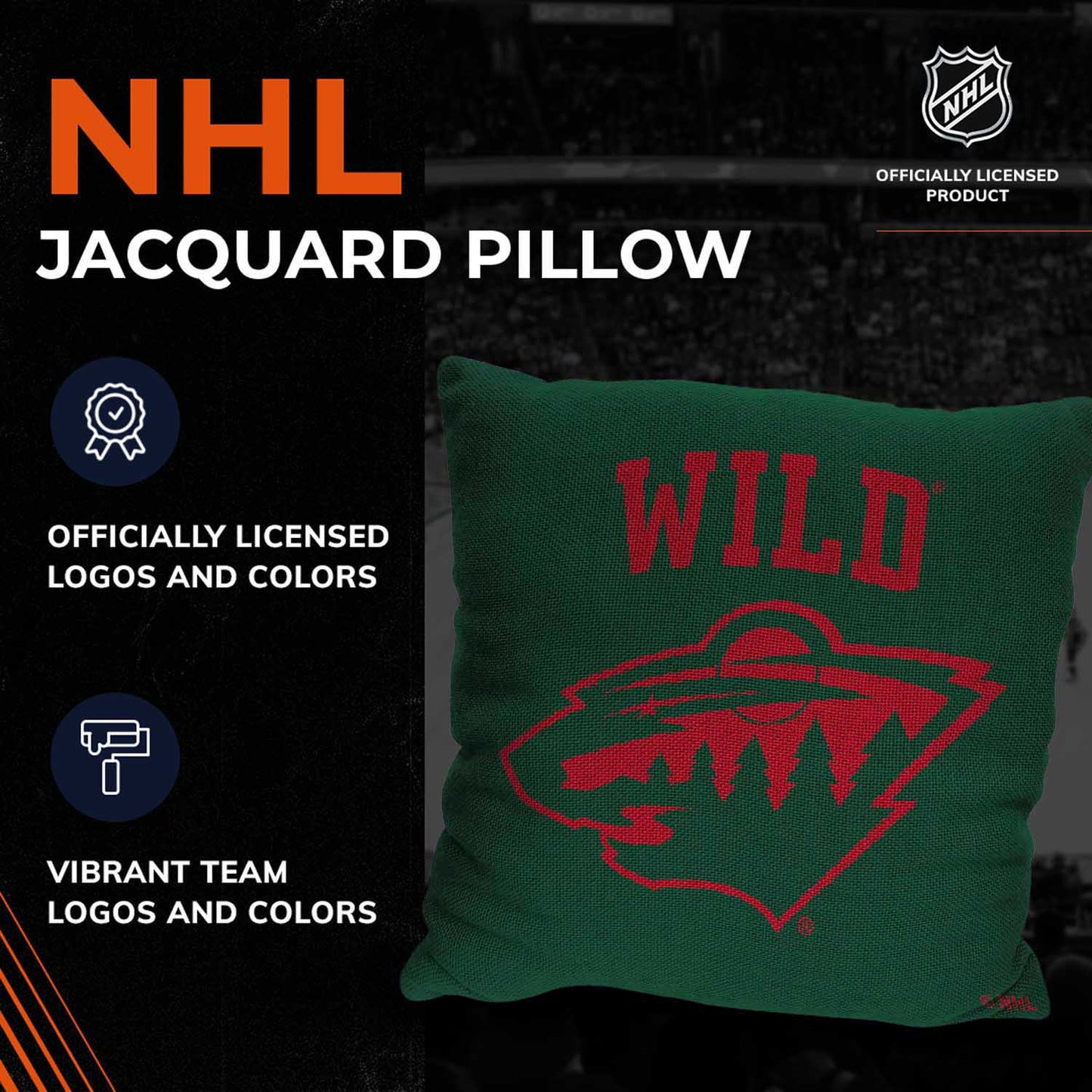 Minnesota Wild NHL Decorative Pillows- Enhance Your Space with Woven Throw Pillows - Green