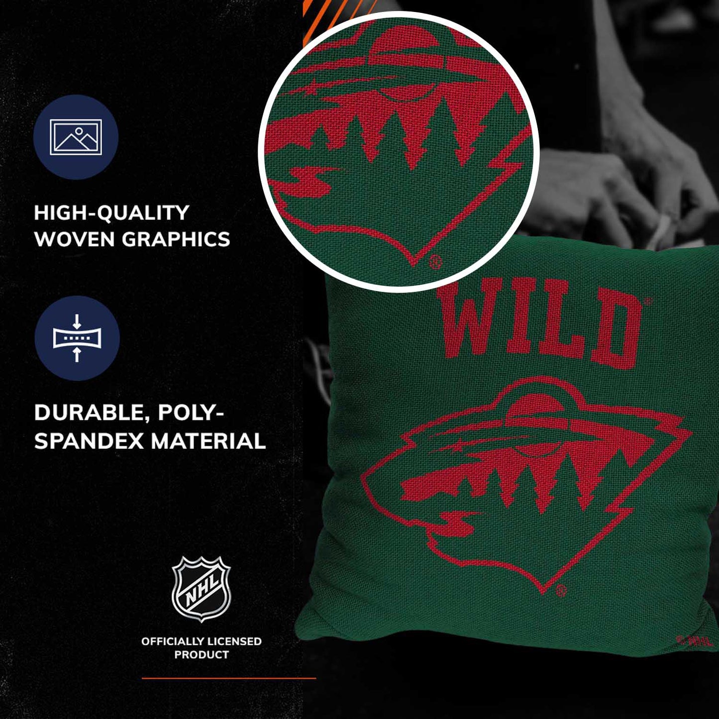 Minnesota Wild NHL Decorative Pillows- Enhance Your Space with Woven Throw Pillows - Green