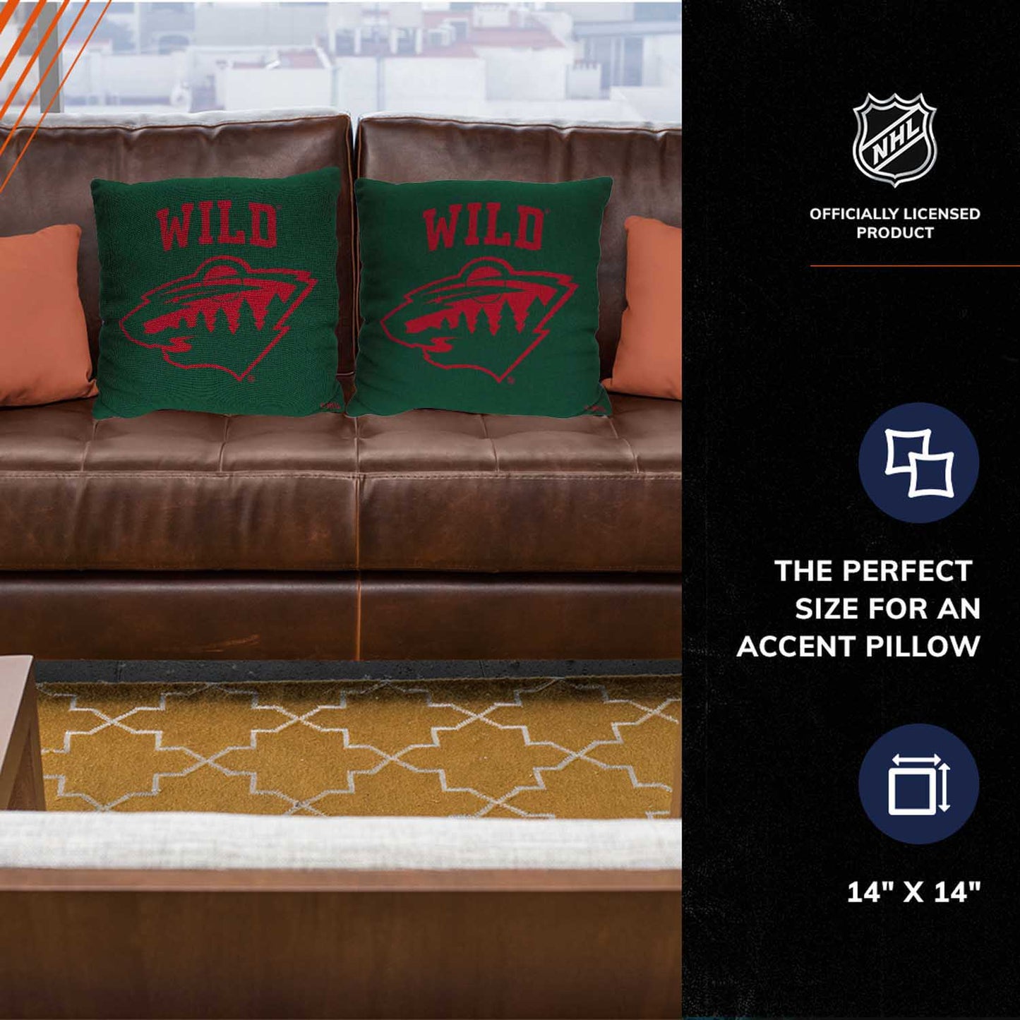Minnesota Wild NHL Decorative Pillows- Enhance Your Space with Woven Throw Pillows - Green