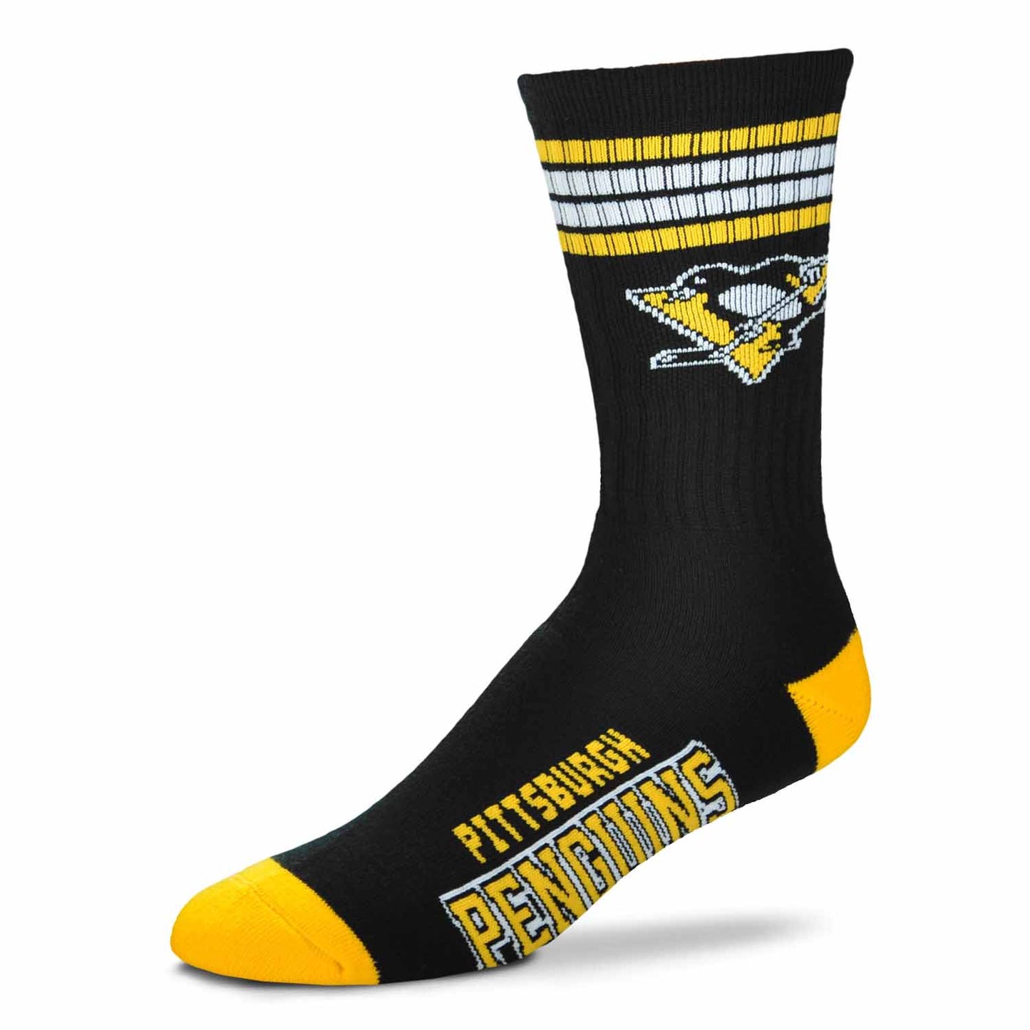 Pittsburgh Penguins Youth Stripe Deuce Sock - Black