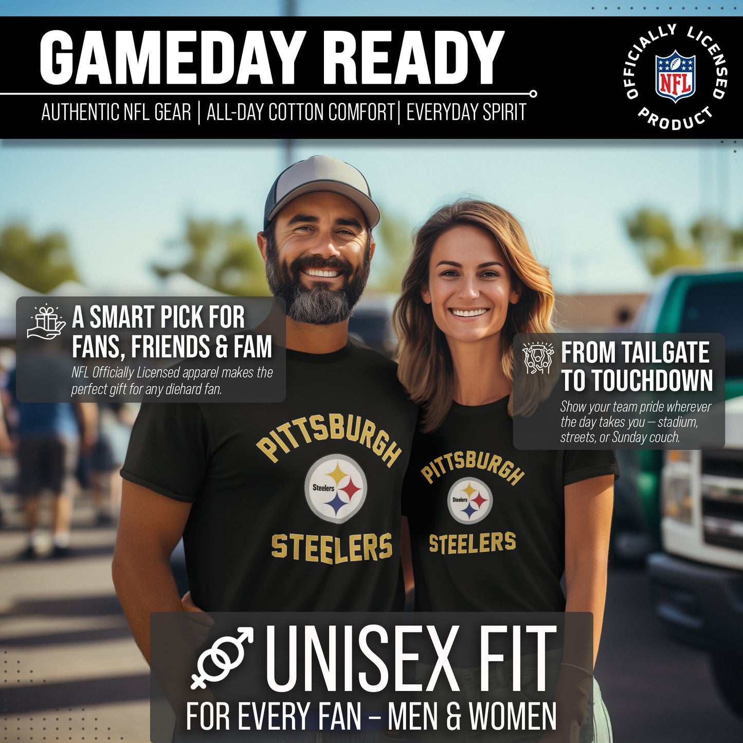 Pittsburgh Steelers NFL Adult Gameday T-Shirt - Black