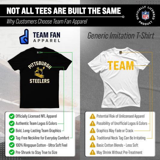 Pittsburgh Steelers NFL Adult Retro Gameday Unisex T-Shirt - Black