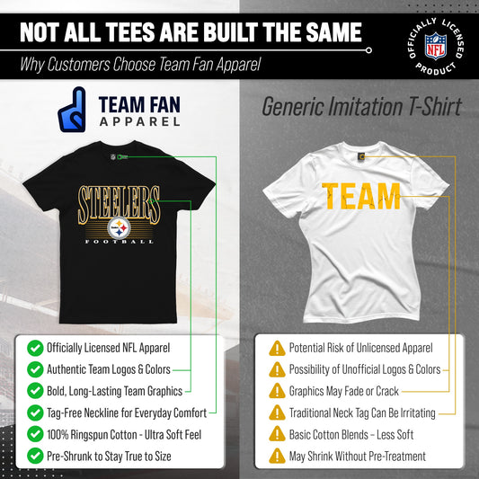 Pittsburgh Steelers NFL Adult Overtime Blueprint Tag-Less T-Shirt - Black