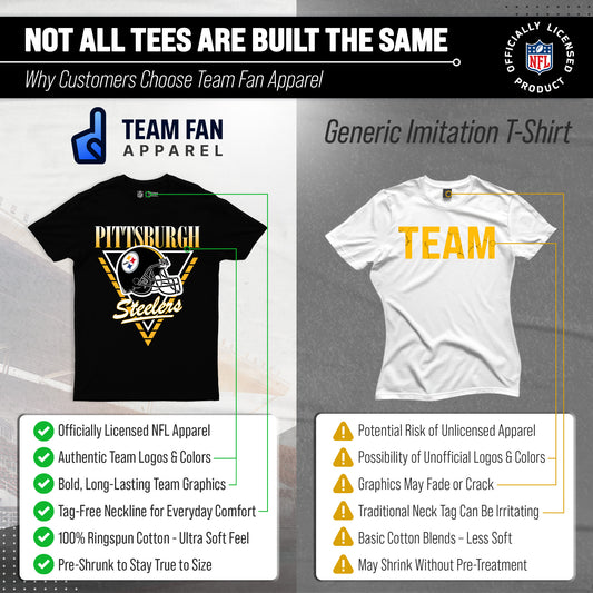 Pittsburgh Steelers NFL Adult Retro Triangle Unisex T-Shirt - Black