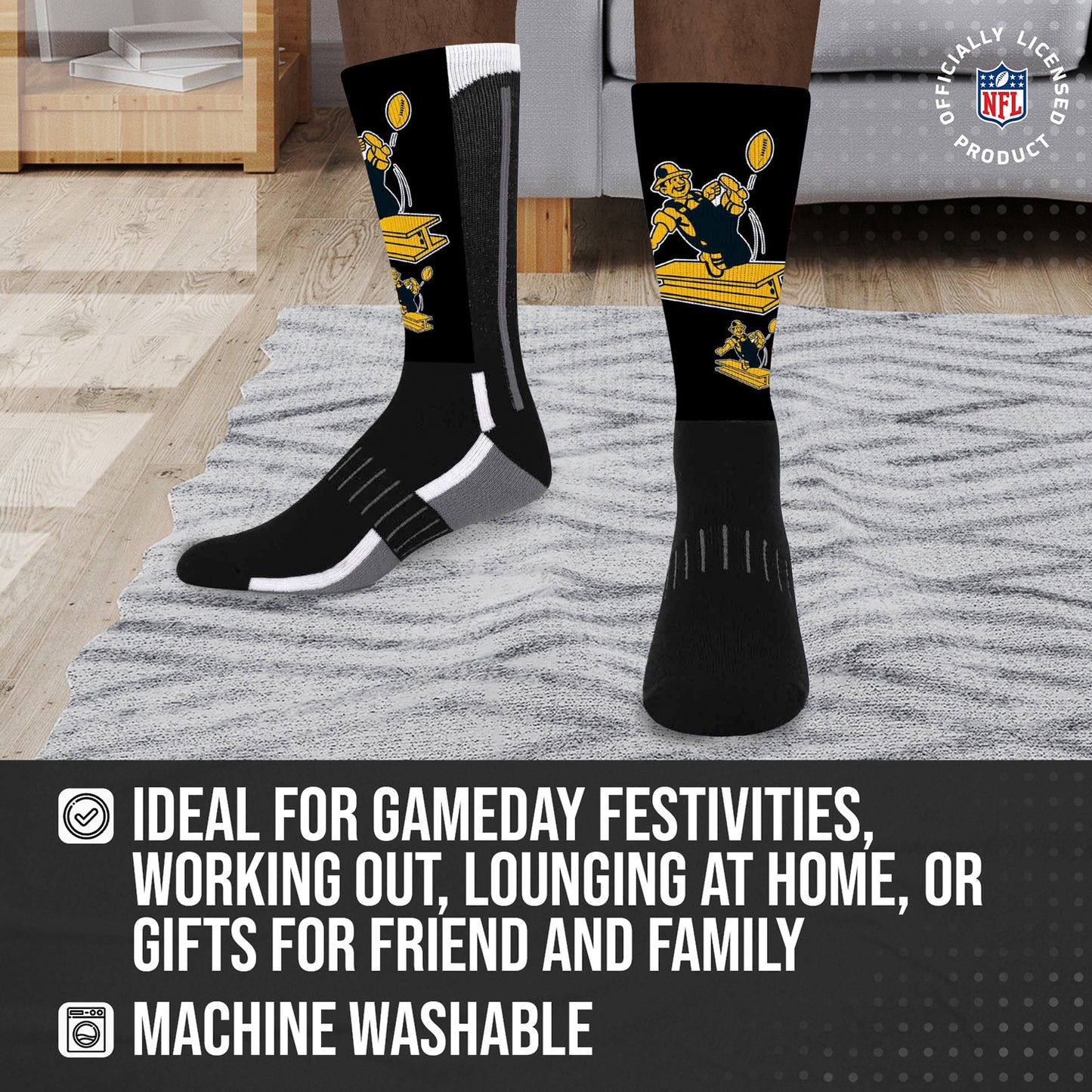 Pittsburgh Steelers NFL V Curve Socks - Team Color