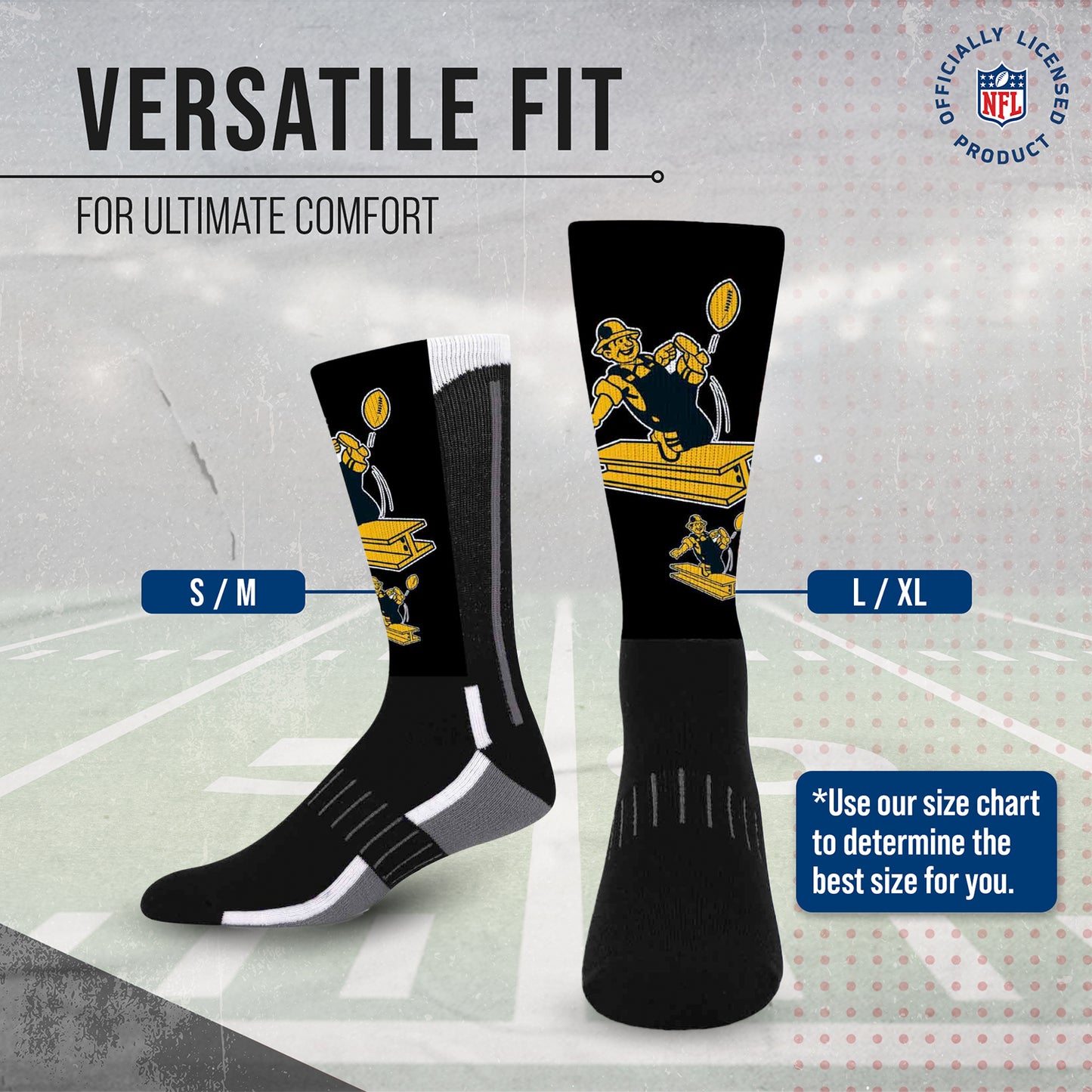 Pittsburgh Steelers NFL V Curve Socks - Team Color