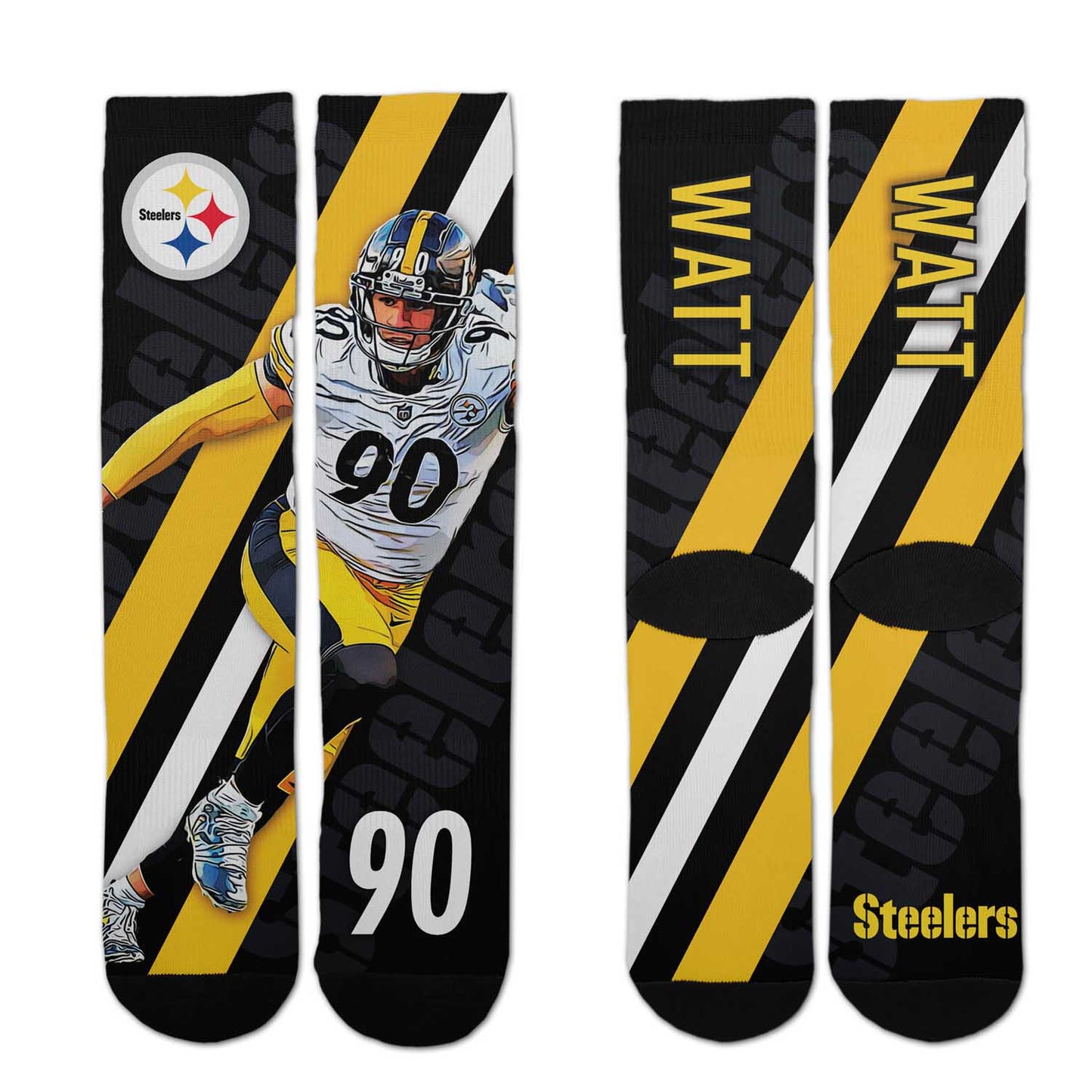 Pittsburgh Steelers NFL Adult Player Stripe Sock - Black