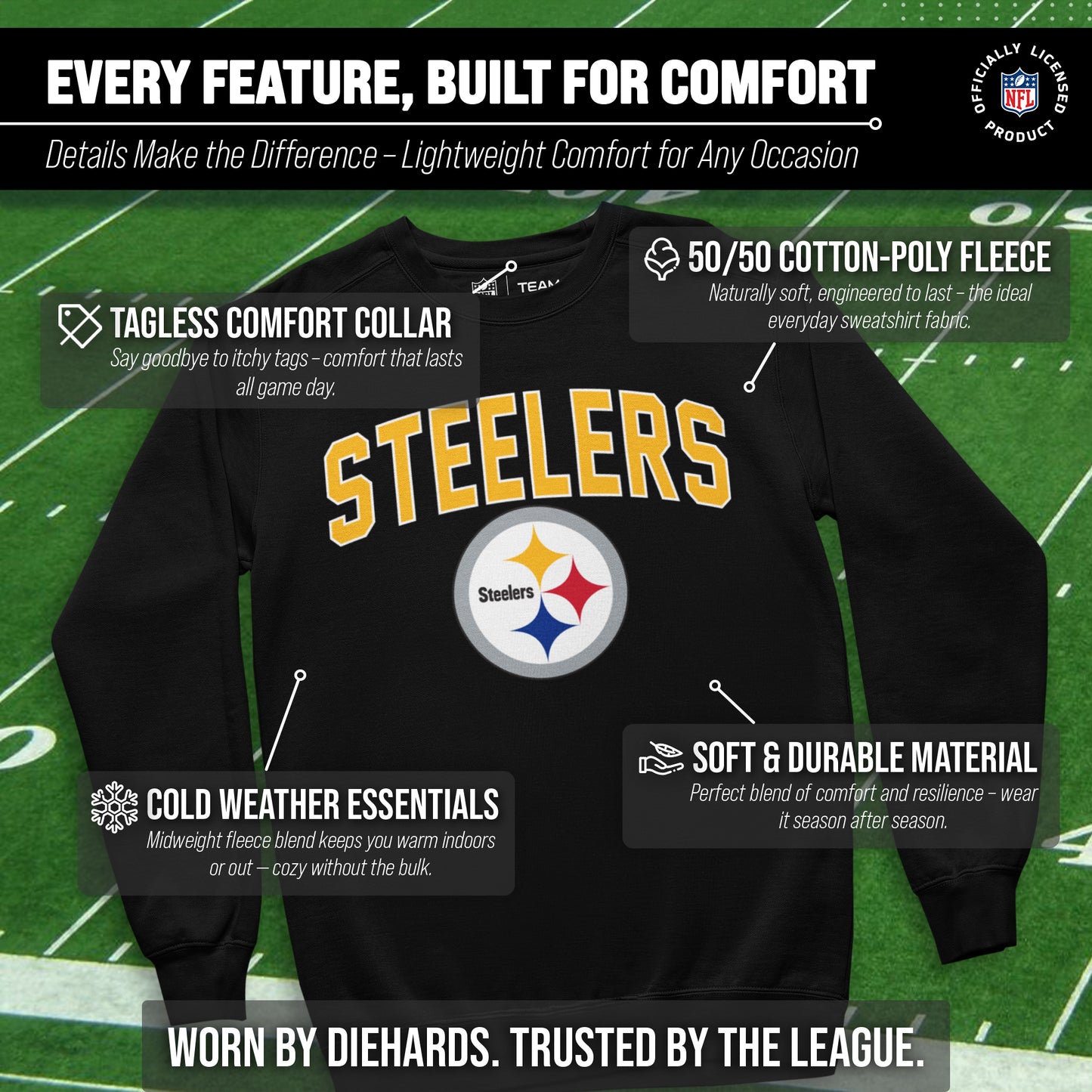 Pittsburgh Steelers NFL Home Team Crew - Black