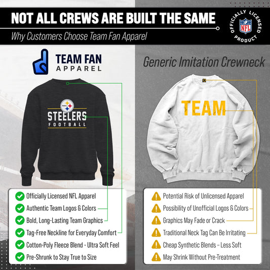 Pittsburgh Steelers NFL Adult True Fan Crewneck Sweatshirt - Charcoal