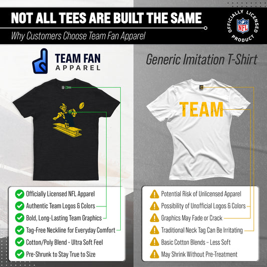 Pittsburgh Steelers NFL Modern Throwback T-shirt - Black