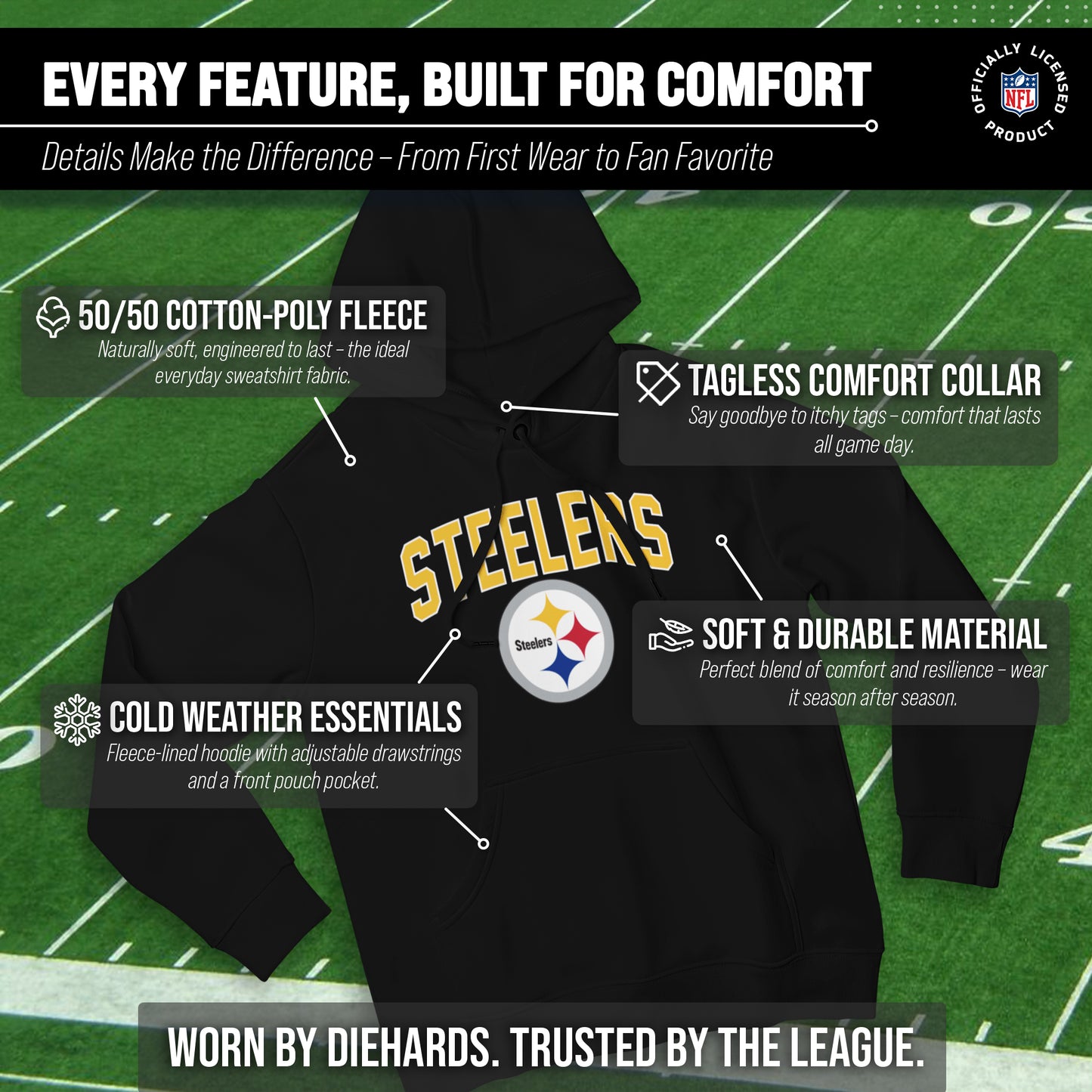 Pittsburgh Steelers NFL Home Team Hoodie - Black