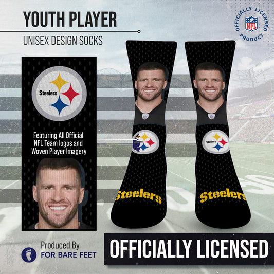 Pittsburgh Steelers NFL Youth Roster Player Crew Socks - Black