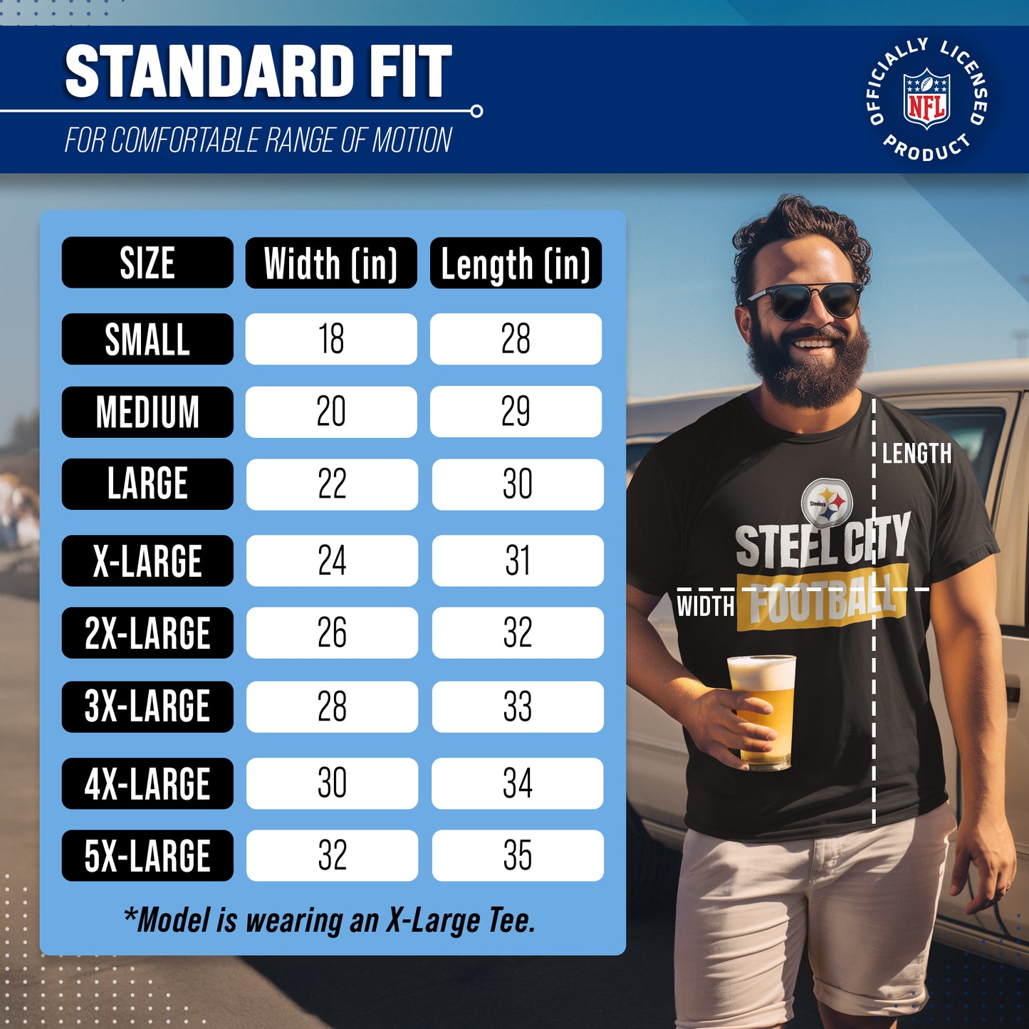 Pittsburgh Steelers NFL Adult Team Slogan Unisex T-Shirt - Black