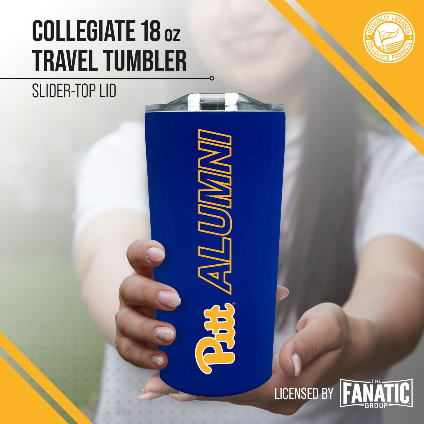 Pitt Panthers Collegiate Stainless Steel Travel Tumbler for Alumni - Royal
