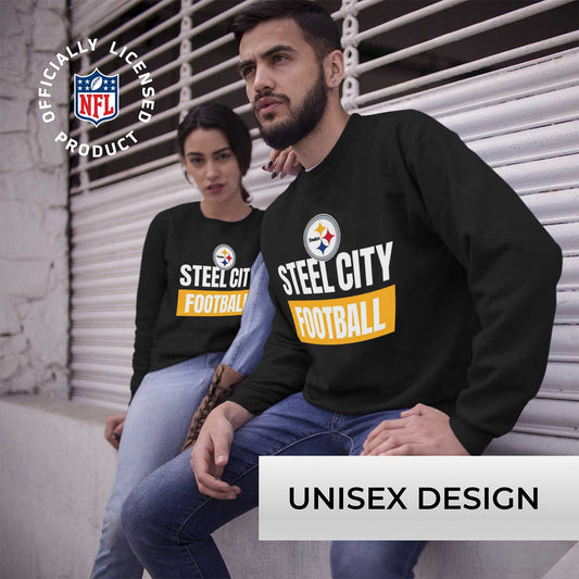 Pittsburgh Steelers NFL Adult Slogan Crewneck Sweatshirt - Black