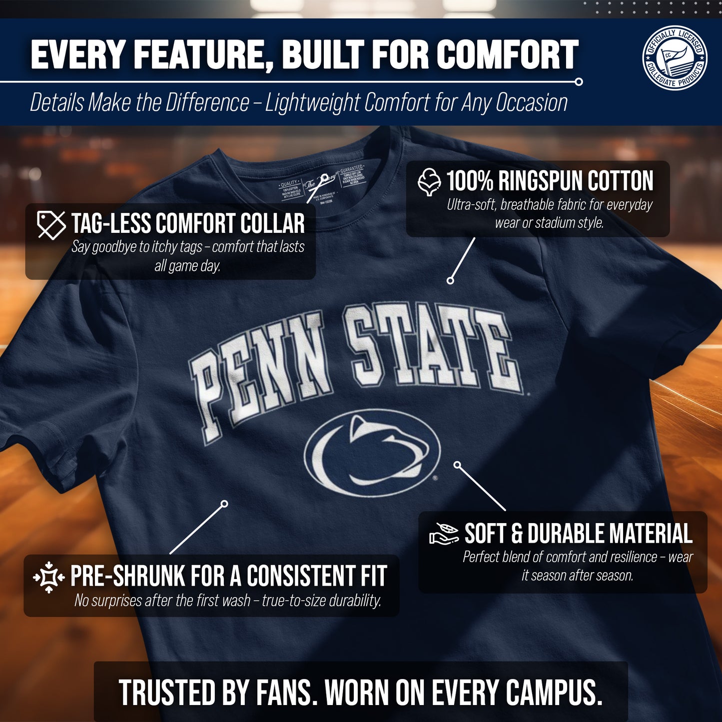 Penn State Nittany Lions NCAA Adult Gameday Cotton T-Shirt - Navy