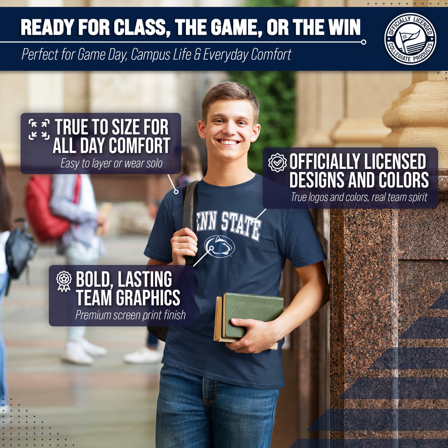 Penn State Nittany Lions NCAA Adult Gameday Cotton T-Shirt - Navy