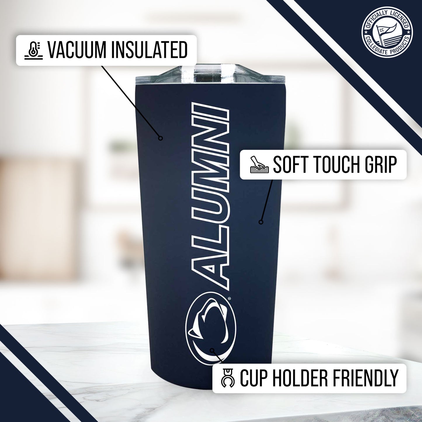 Penn State Nittany Lions Collegiate Stainless Steel Travel Tumbler for Alumni - Navy
