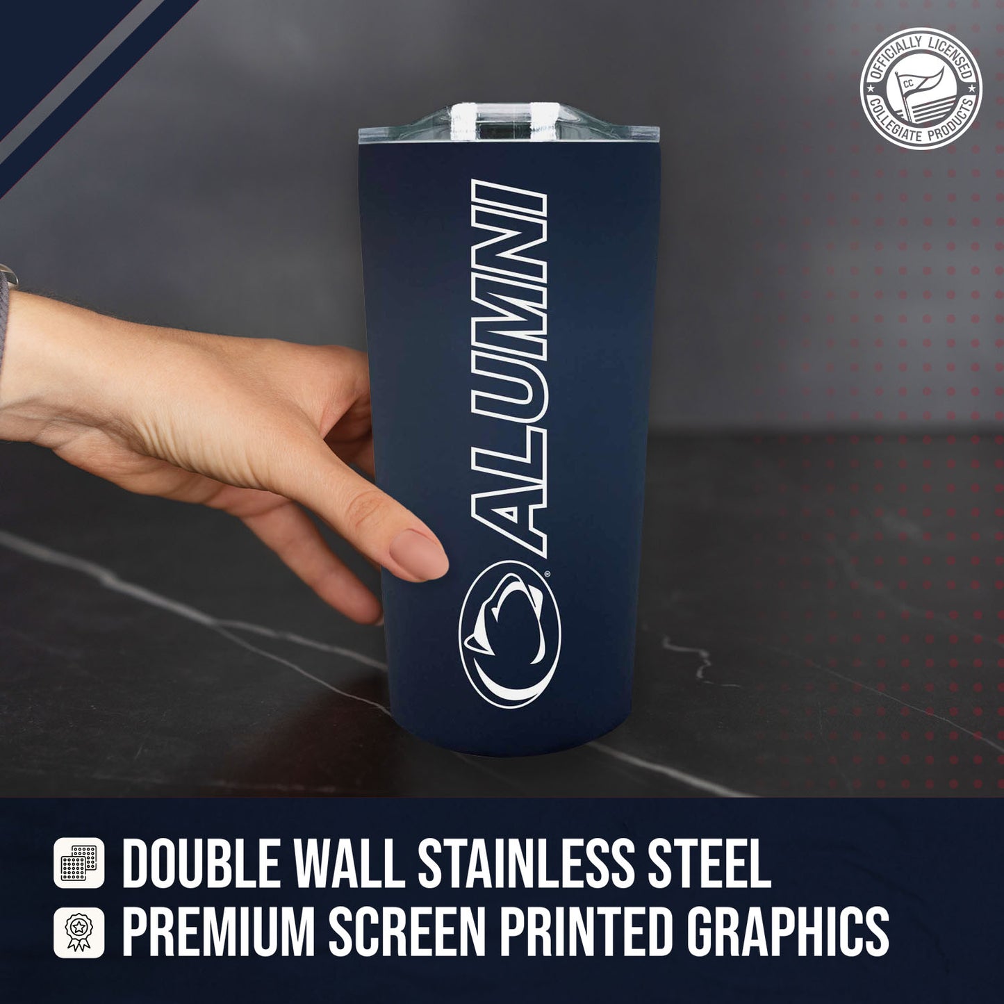 Penn State Nittany Lions Collegiate Stainless Steel Travel Tumbler for Alumni - Navy