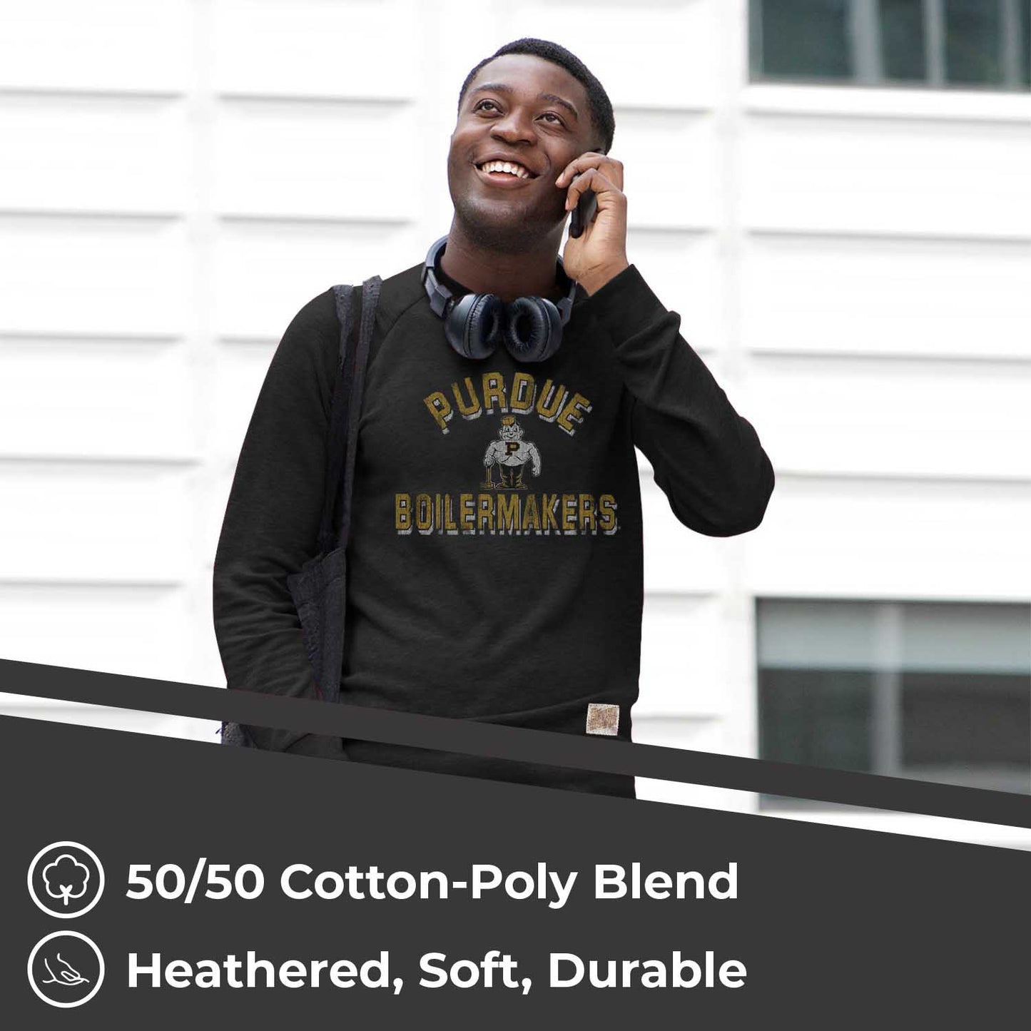 Purdue Boilermakers Adult University Crewneck - Black