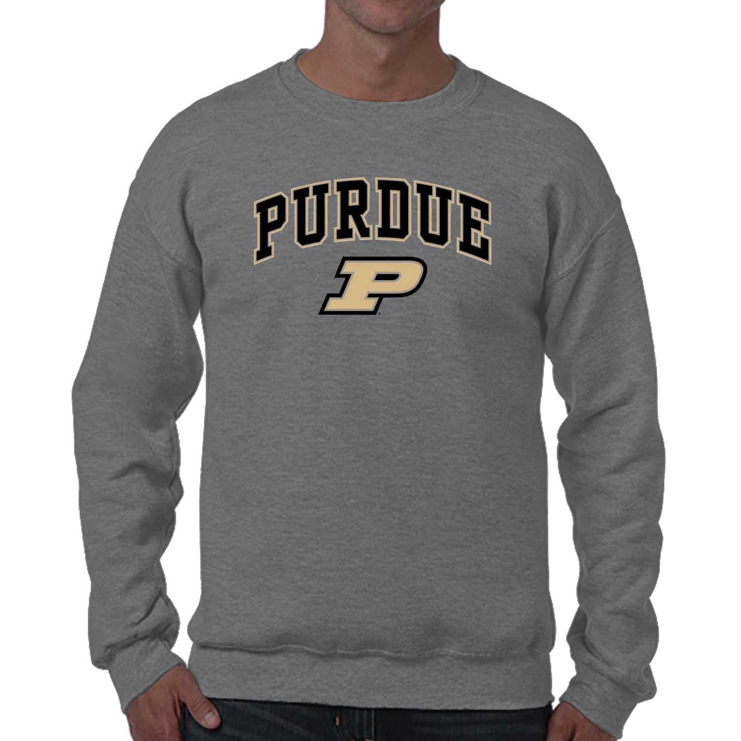 Purdue Boilermakers Adult Arch & Logo Soft Style Gameday Crewneck Sweatshirt - Gray