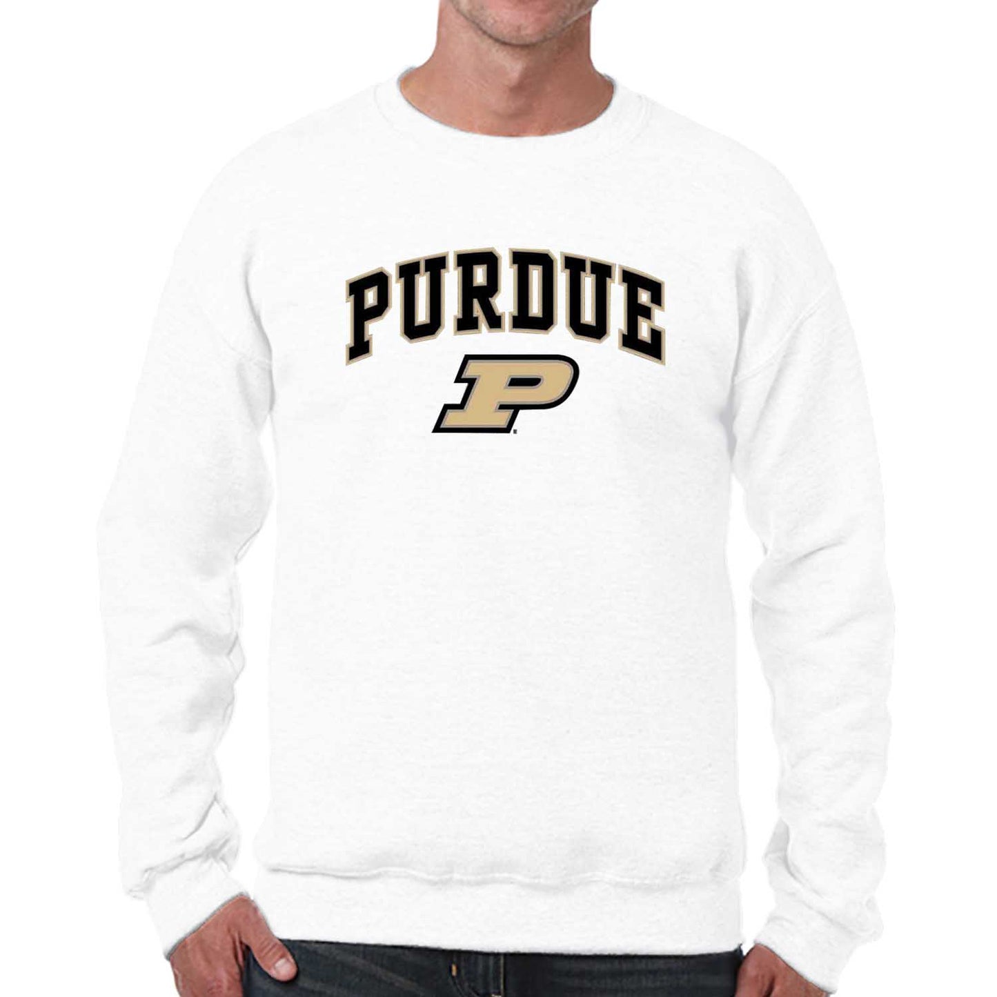 Purdue Boilermakers Adult Arch & Logo Soft Style Gameday Crewneck Sweatshirt - White
