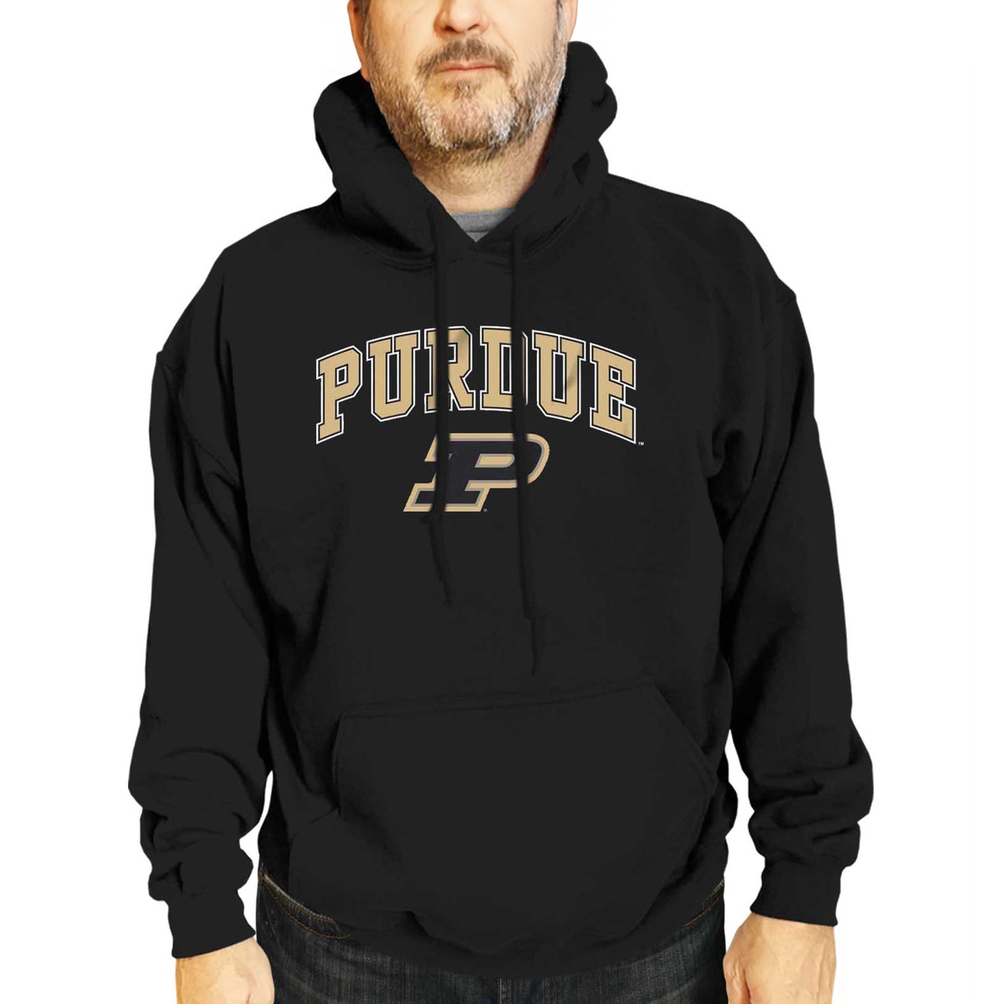 Purdue Boilermakers Adult Arch & Logo Soft Style Gameday Hooded Sweatshirt - Black