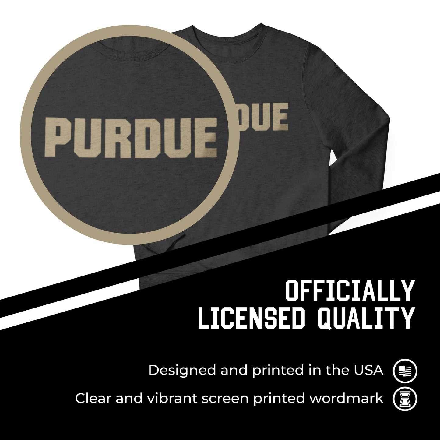Purdue Boilermakers NCAA Adult Charcoal Crewneck Fleece Sweatshirt - Charcoal