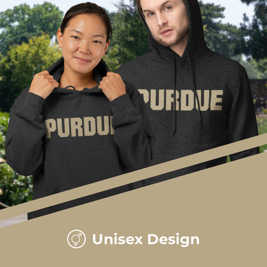Purdue Boilermakers NCAA Adult Cotton Blend Charcoal Hooded Sweatshirt - Charcoal