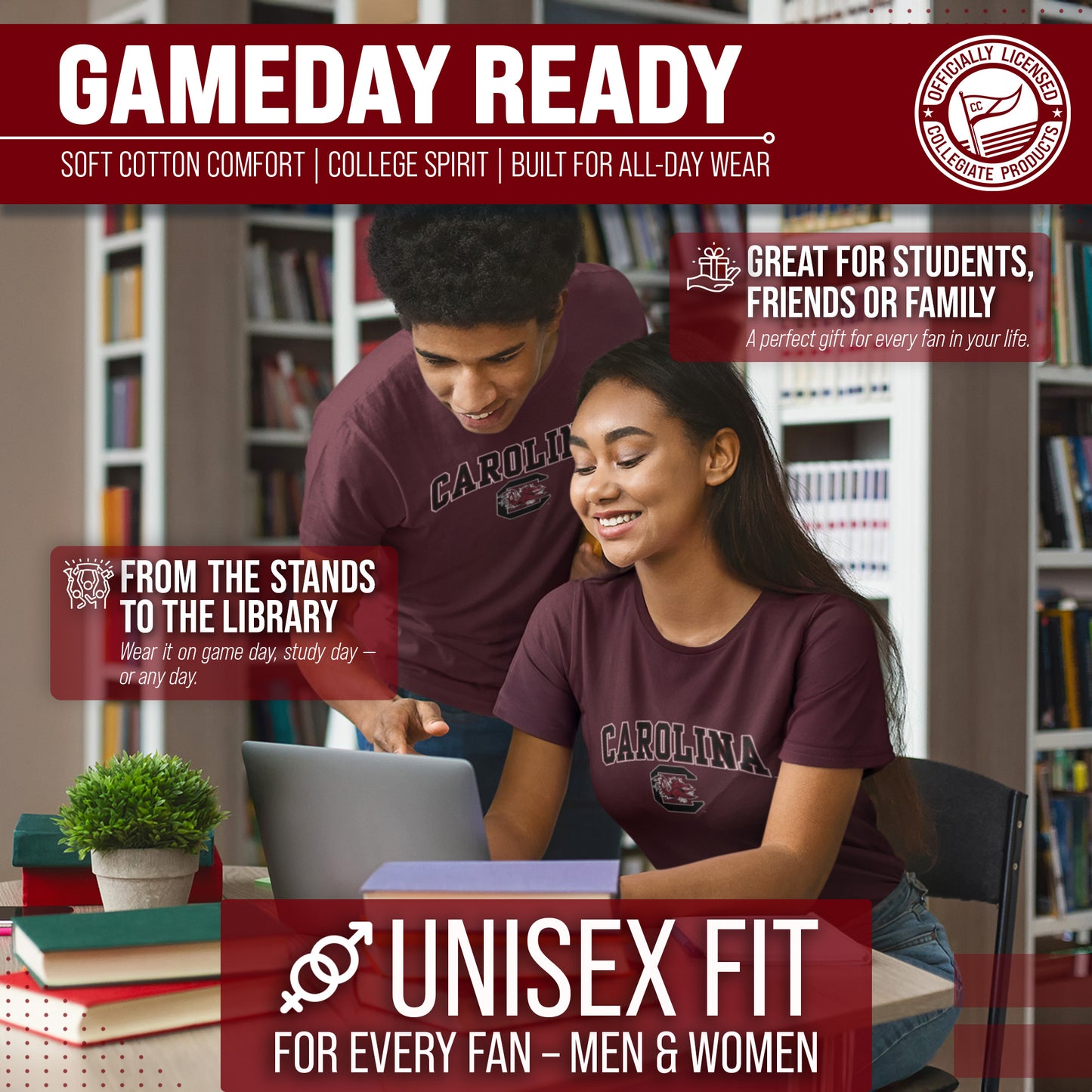 South Carolina Gamecocks NCAA Adult Gameday Cotton T-Shirt - Maroon
